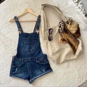 ZARA | Jean Overall Shorts *New*